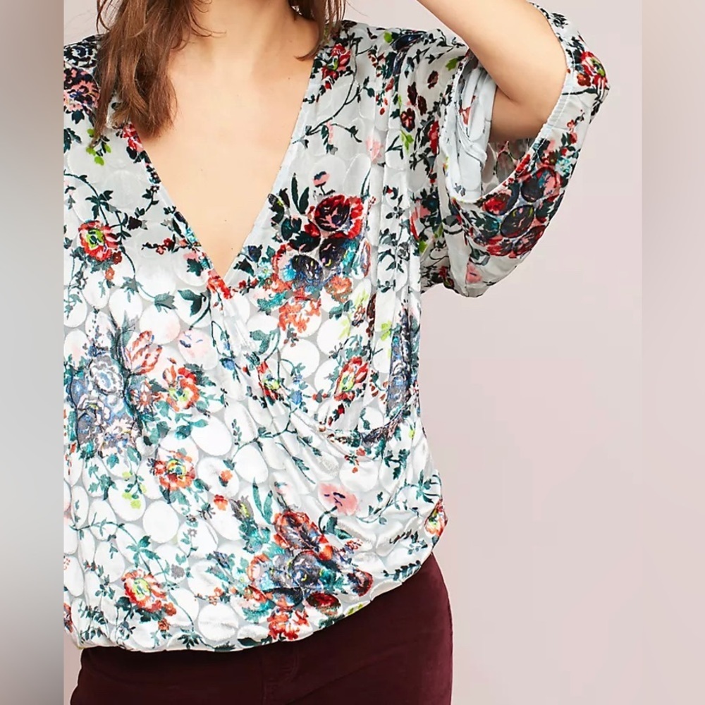 Maeve Kimono Sleeve Velvet Blouse - Picture 2 of 12